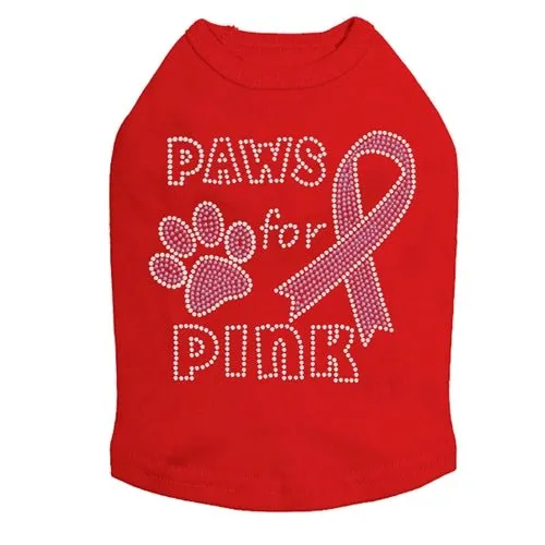 Paws for Pink Rhinestone Tanks - Many Colors