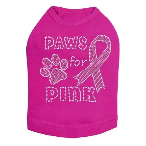 Paws for Pink Rhinestone Tanks - Many Colors
