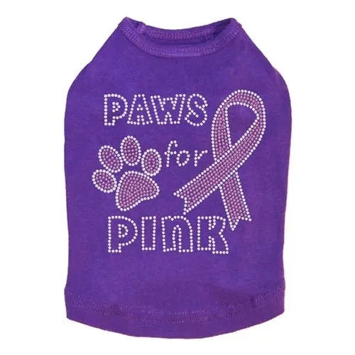 Paws for Pink Rhinestone Tanks - Many Colors