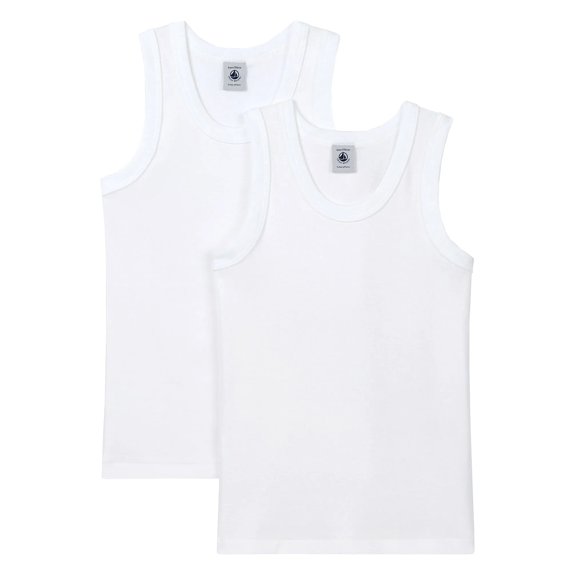 Petit Bateau Set of 2 White Tank Tops