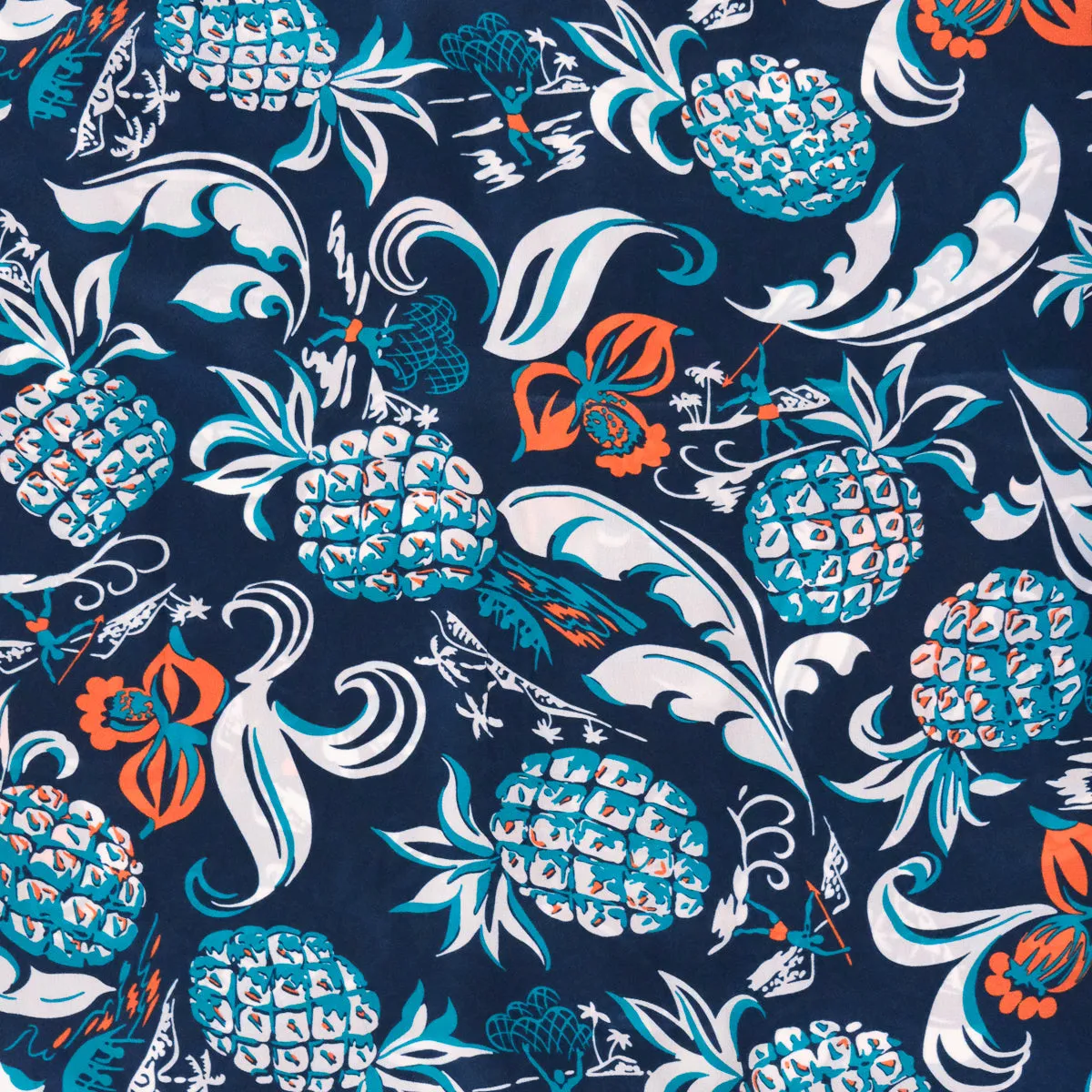 Pineapple Oasis (Kimono Cover-Up) - Navy
