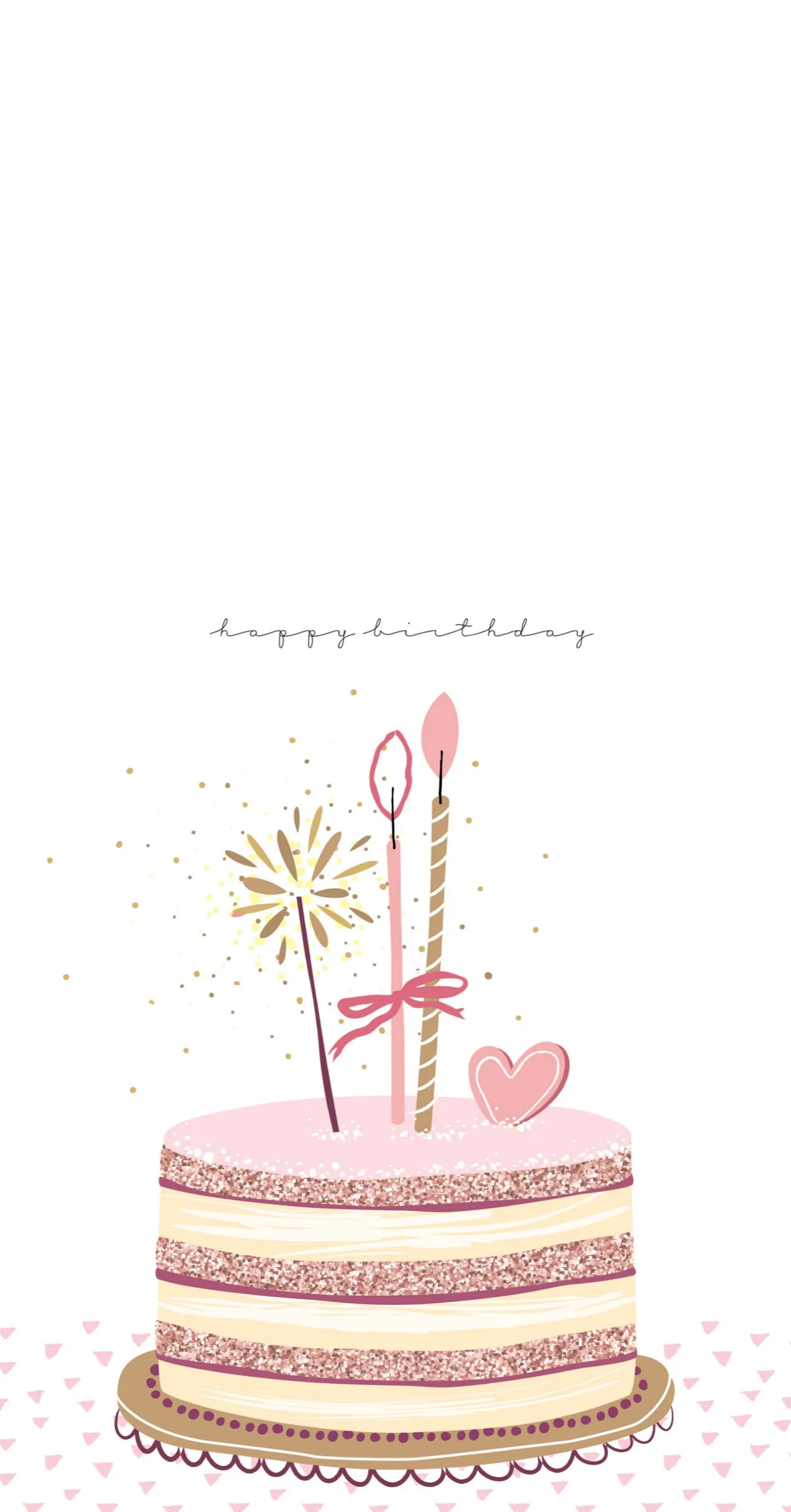 Pink Birthday Cake - Printed Guest Towel