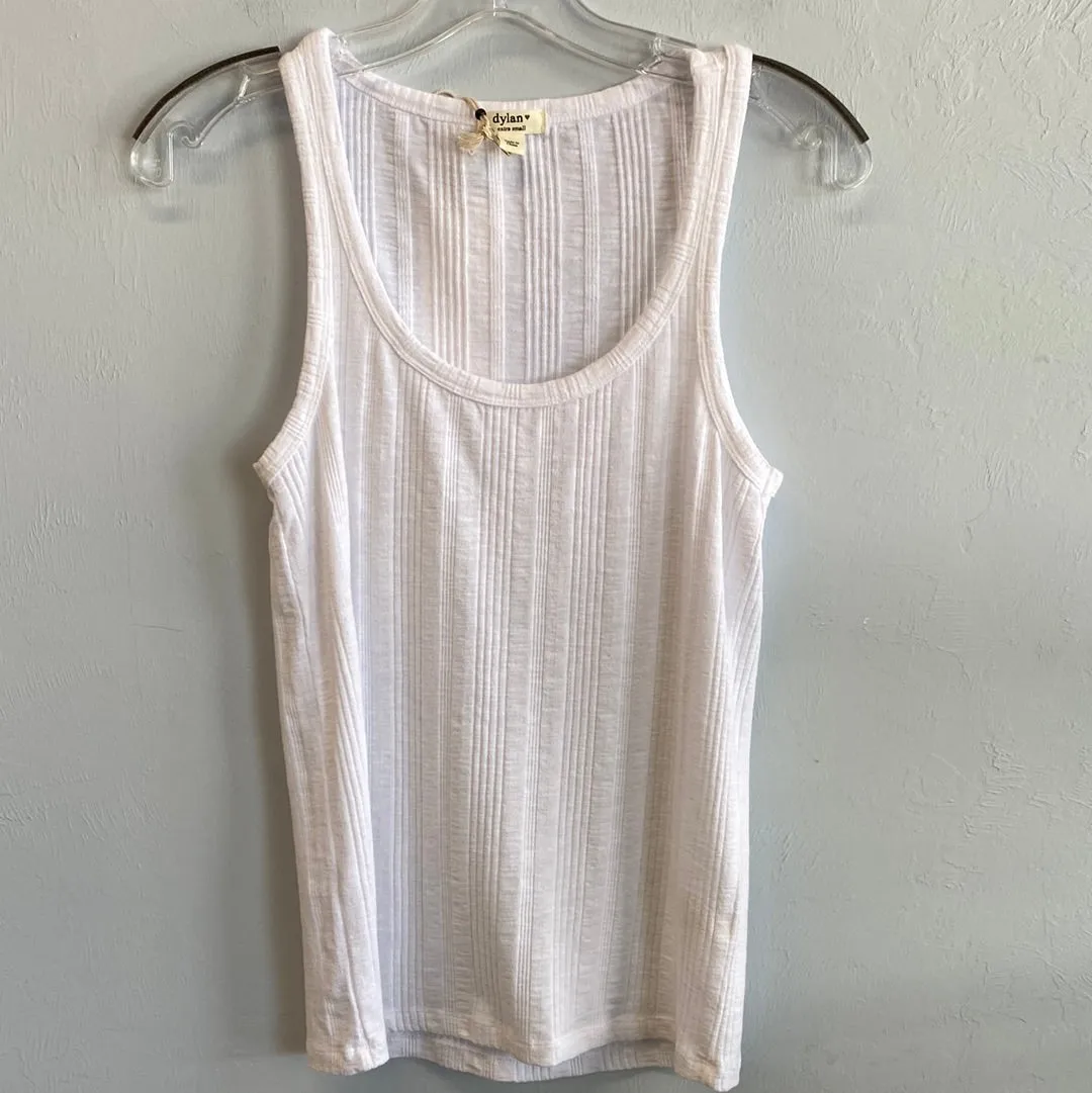 Riley Scoop Tank-White