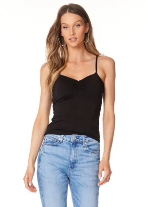 Shirred Front Cami - Black