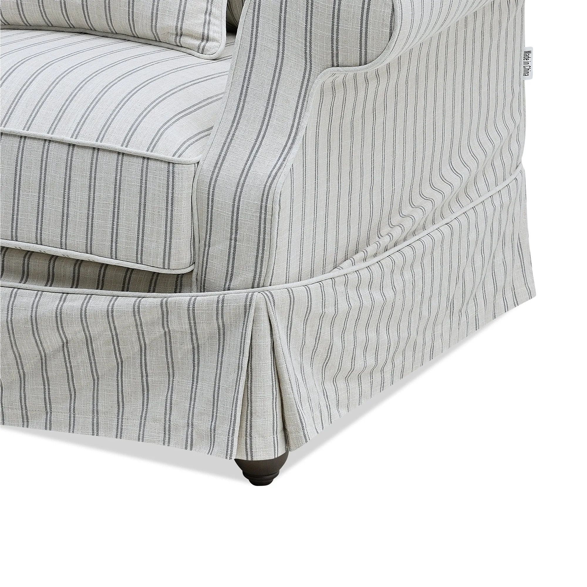 Slip Cover Only - Avalon Hamptons 2 Seat Sofa Stone Stripe
