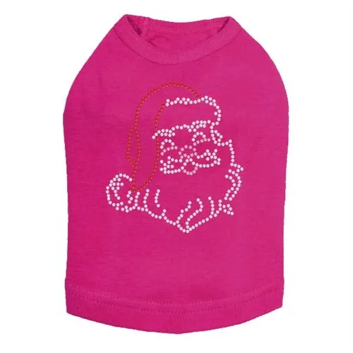 Small Santa Face Rhinestone Dog Tank - Many Colors
