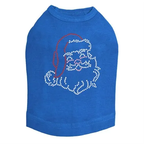 Small Santa Face Rhinestone Dog Tank - Many Colors
