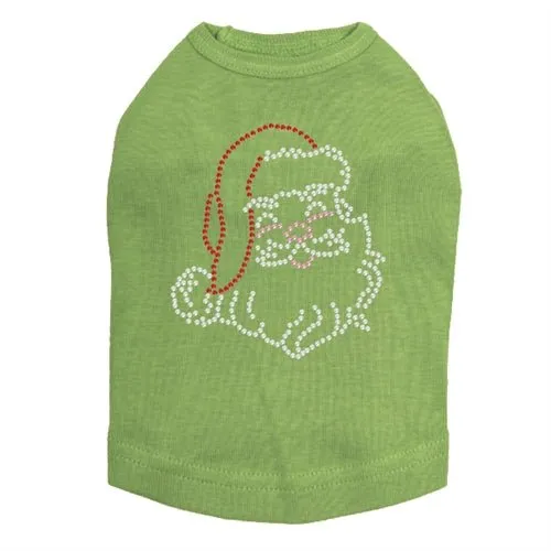 Small Santa Face Rhinestone Dog Tank - Many Colors