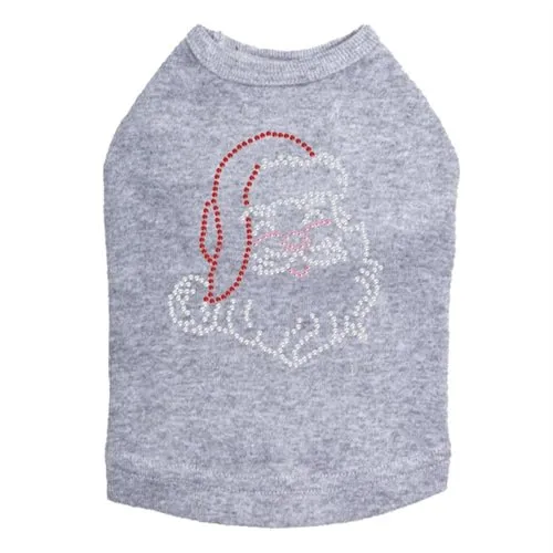 Small Santa Face Rhinestone Dog Tank - Many Colors