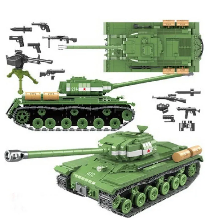 Soviet Russia IS-2M Building Blocks Heavy Tank Toy
