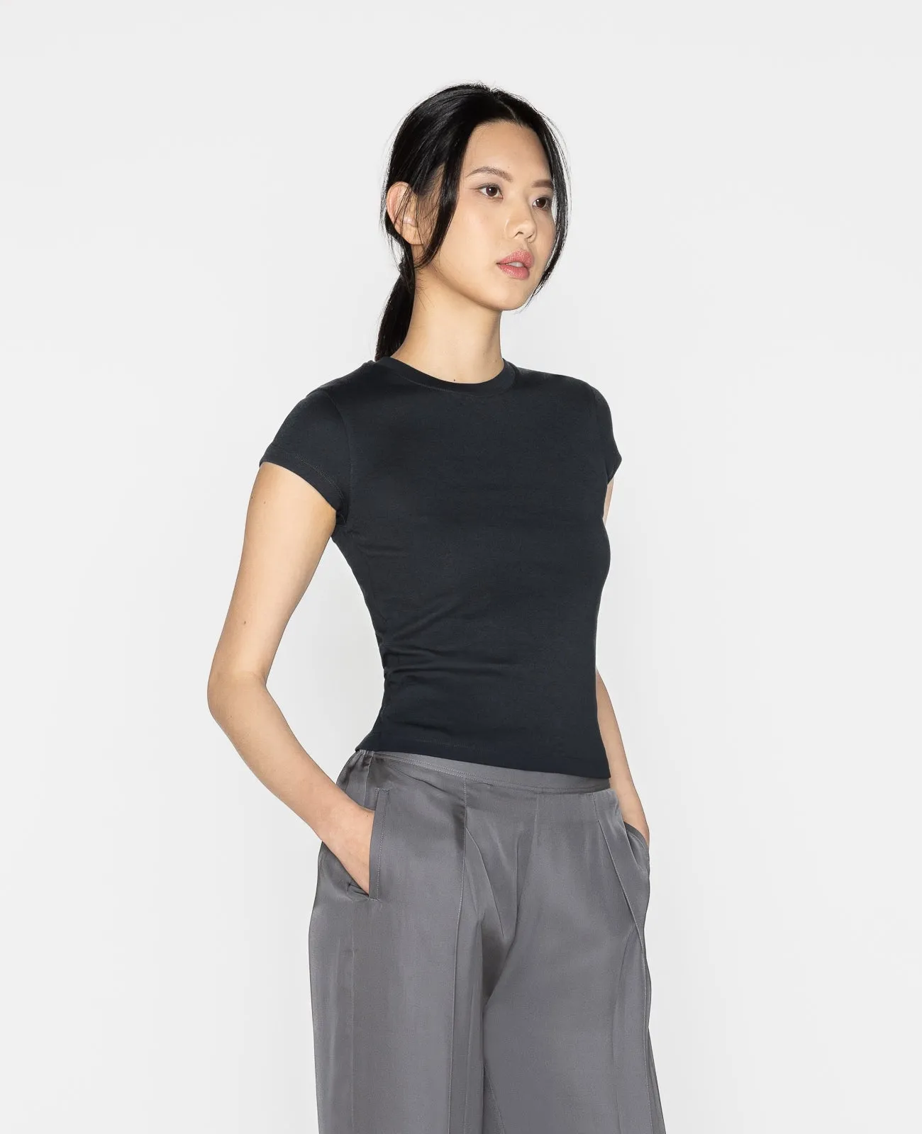 Supima Cap Sleeve Ribbed Tee