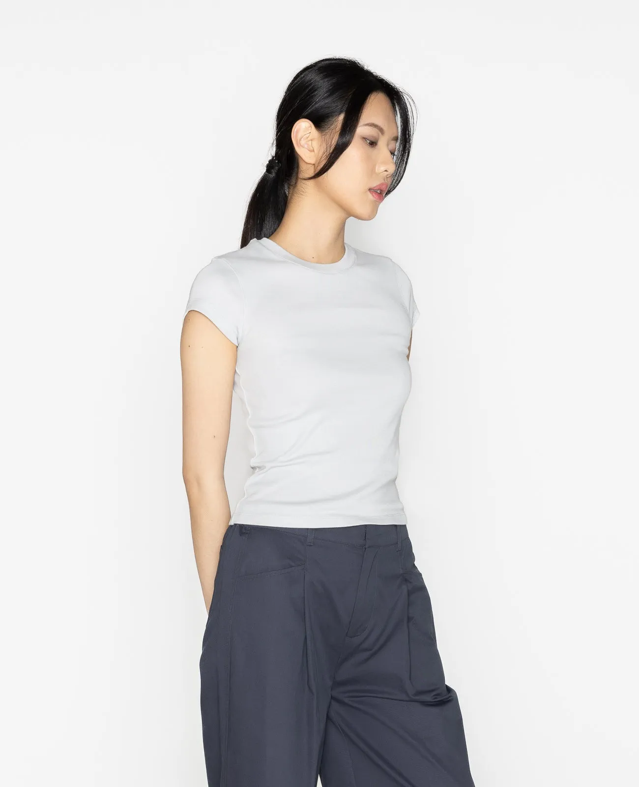 Supima Cap Sleeve Ribbed Tee