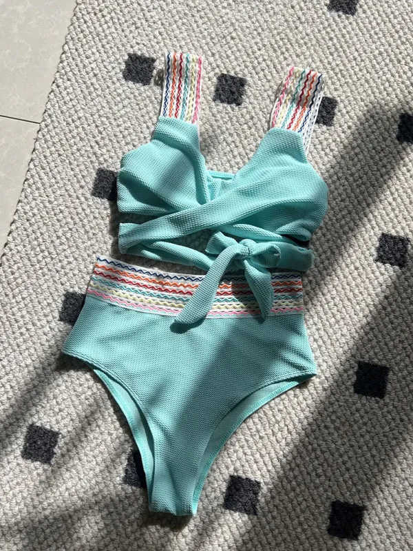 TEEK - Rainbow Ribbon High Waisted Bikini