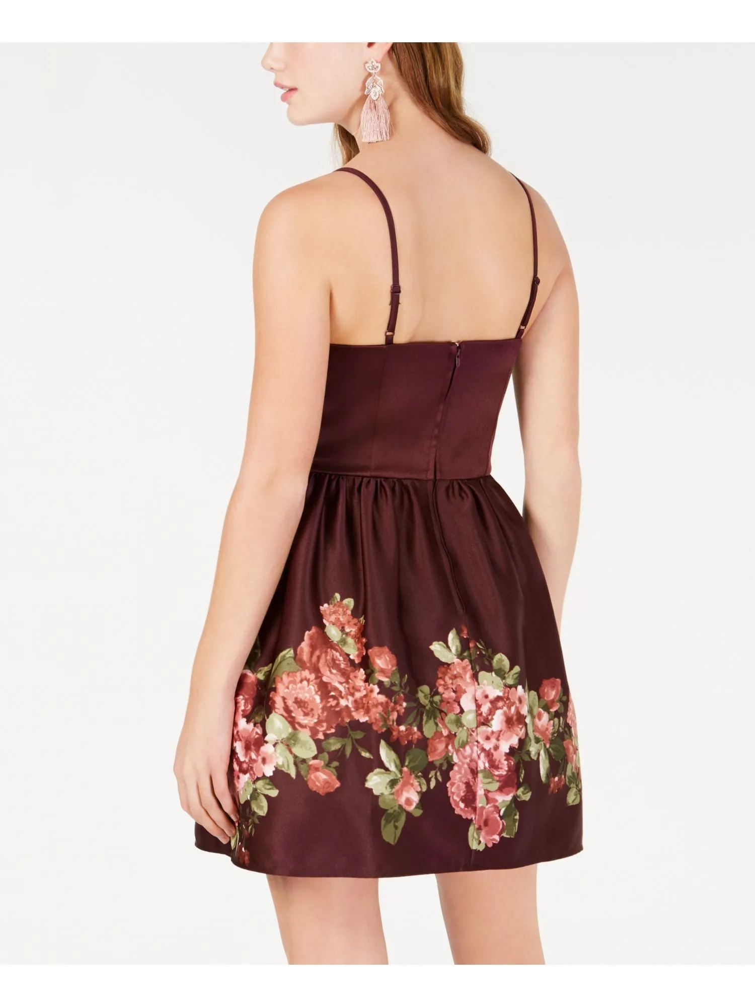 Teeze Me Women's Sleeveless Mini Fit & Flare Dress Red Size 44928