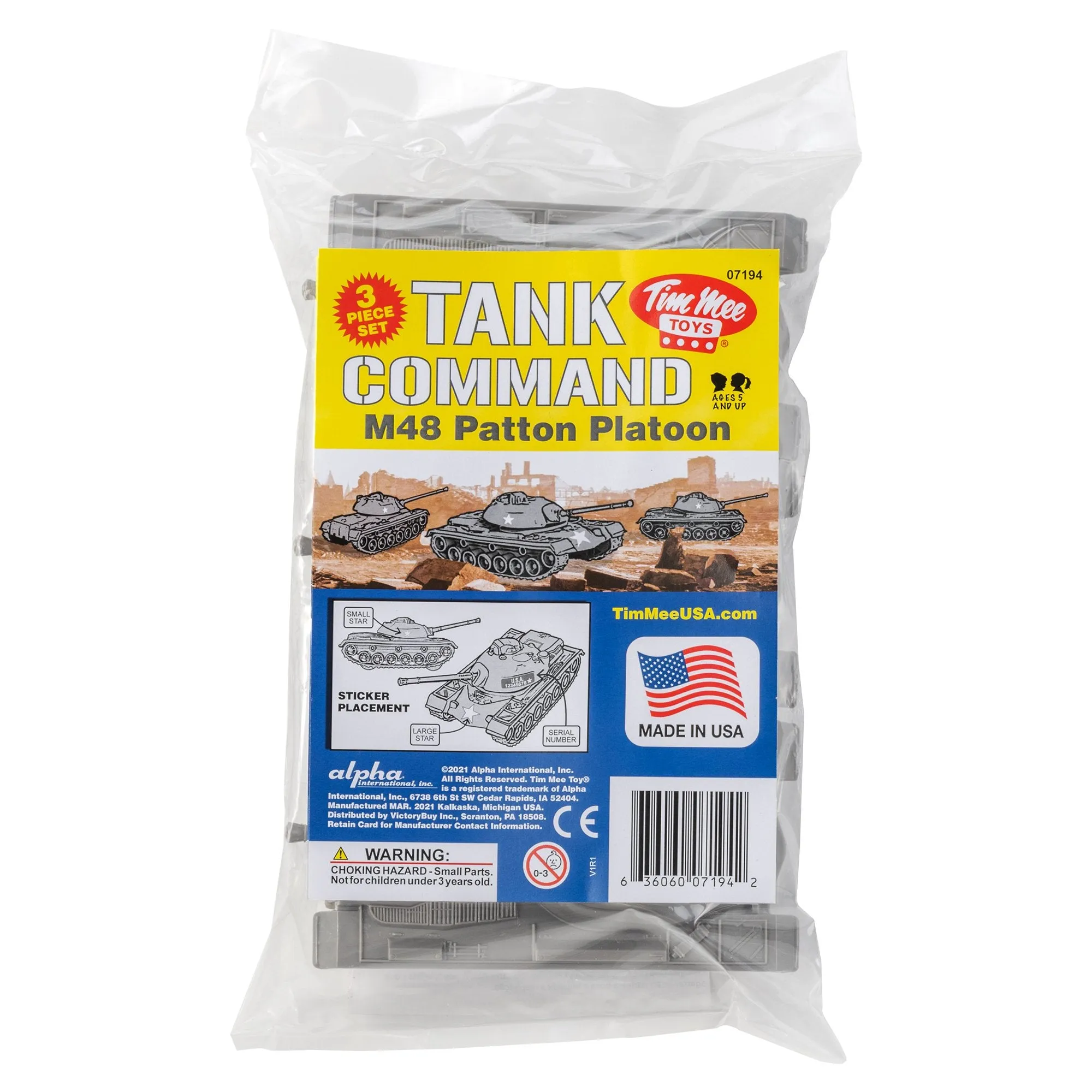TimMee Toy TANKS for Plastic Army Men: Dark Gray WW2 3pc - Made in USA