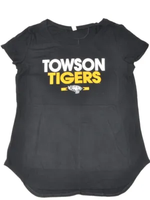Towson Tigers Under Armour Women Black w Logo HeatGear Short Sleeve T-Shirt (L)