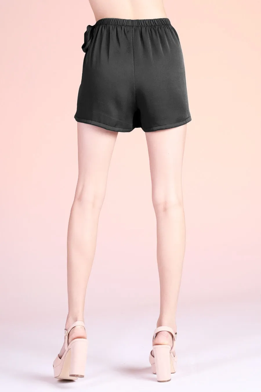 Washed Side Tie Skort Shorts