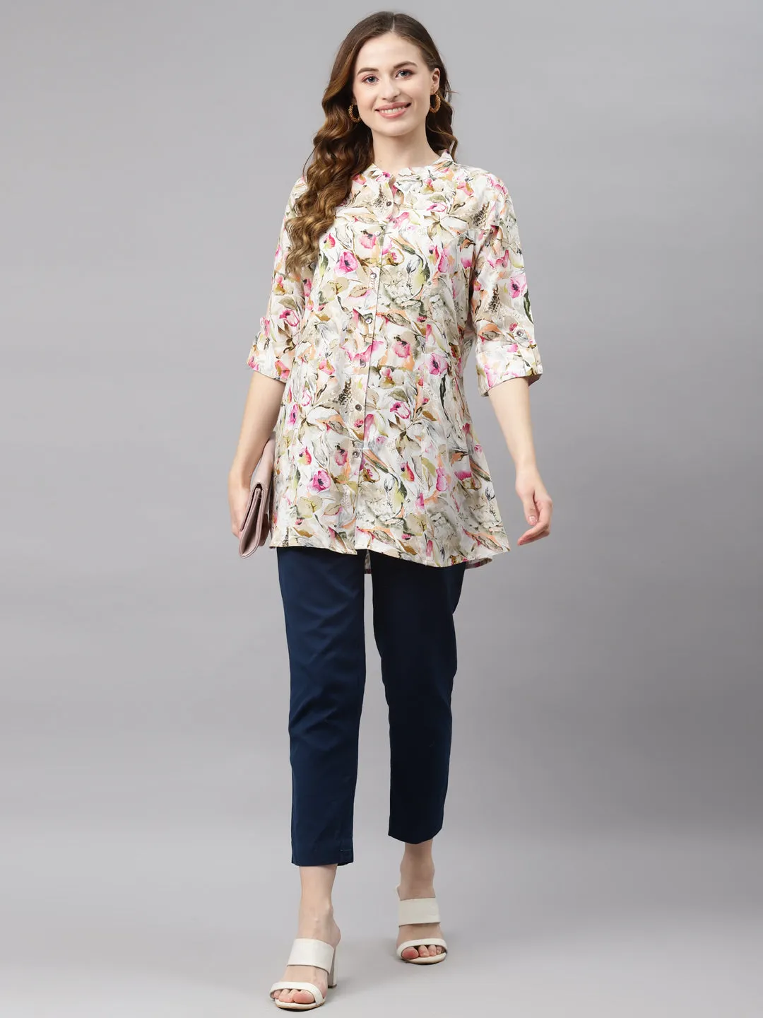 Women'S Multi Floral Rayon Top