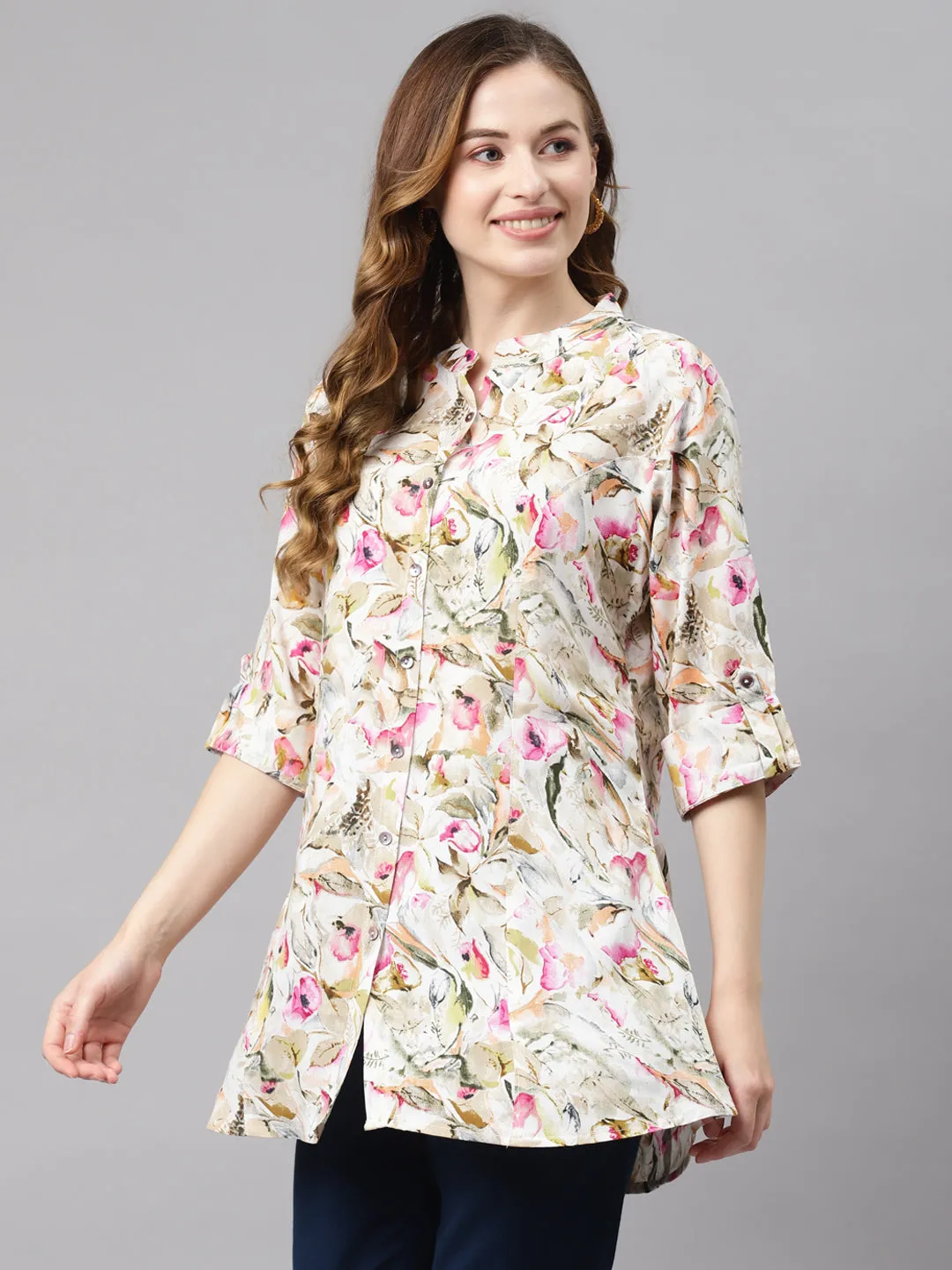 Women'S Multi Floral Rayon Top