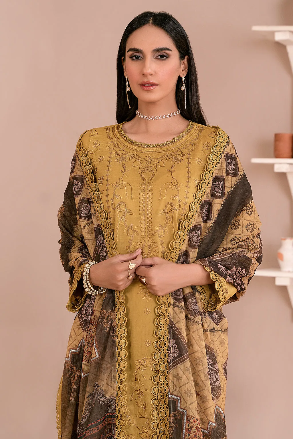 Zarif Festive Eid Lawn Collection – ZEA-03 HONEY